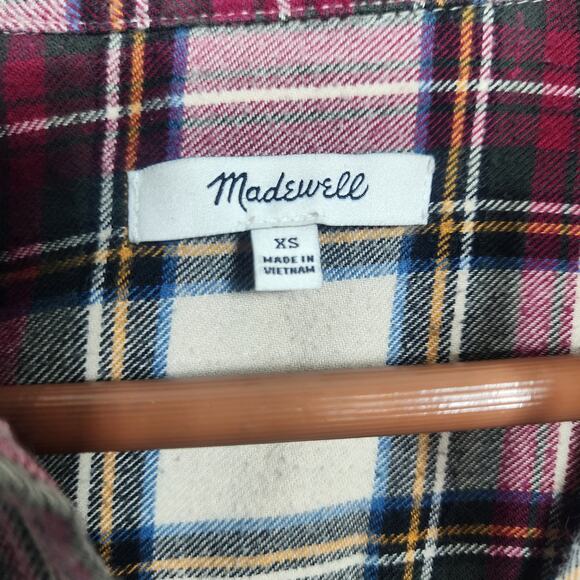 Madewell Tartan Plaid Brushed Multi Flannel Button Up Top Size XS - Picture 4 of 5